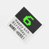 6e verjaardag - Nerdy / Geeky Style "6" en naam Servet (Hoek)