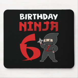 6e verjaardag Ninja 6 jaar Ninja Costume Gift Muismat