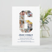 6e verjaardag nummer 6 aangepaste foto collage kaart (Staand voorkant)