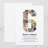 6e verjaardag nummer 6 aangepaste foto collage kaart (Voorkant / Achterkant)