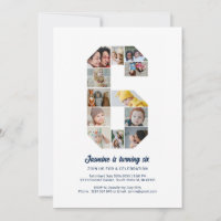 6e verjaardag nummer 6 aangepaste foto collage