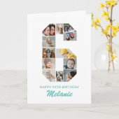6e verjaardag nummer 6 fotocollage gepersonaliseer kaart (Gele Bloem)