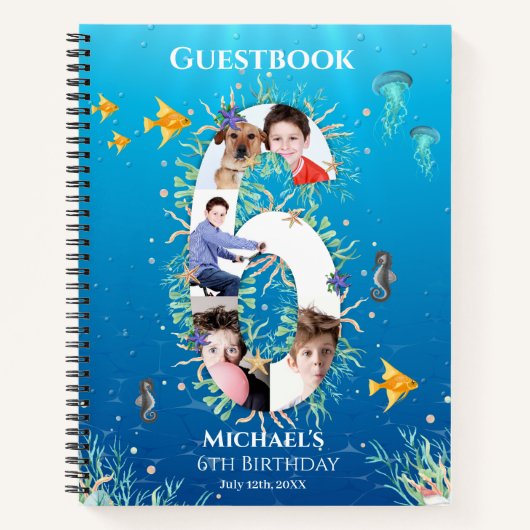 6e verjaardag onder het Zee Foto gastboek Notitieboek (Voorkant)