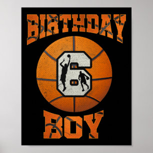 6e Verjaardag Outfit Boy Bysketbyll 6 jaar oud Poster