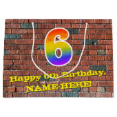 6e verjaardag: Plezier, op graffiti geïnspireerde  Groot Cadeauzakje (Voorkant)