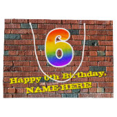 6e verjaardag: Plezier, op graffiti geïnspireerde  Groot Cadeauzakje (Achterkant)