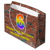 6e verjaardag: Plezier, op graffiti geïnspireerde  Groot Cadeauzakje (Achterkant Gekanteld)