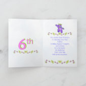 6e Verjaardag Prinses Beer, aangepaste naam Kaart (Binnen)