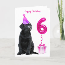 6e Verjaardag Puppy Thema- Schattige Hond Roze Mei