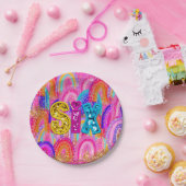 6e verjaardag Rainbow Sequin Papieren Bordje (Feest)