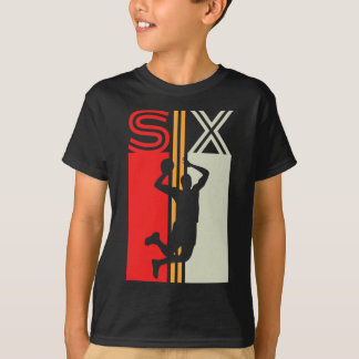 6e verjaardag Retro Basketball 6 jaar oud Jongen m T-shirt