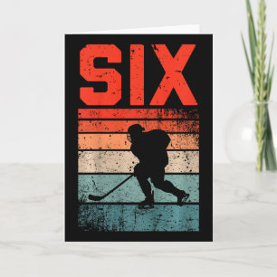 6e verjaardag Retro IJshockey 6 Jaar Oude Jongen M Kaart