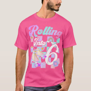 6e verjaardag rolschaats 6 jaar oud rolschaatsen t-shirt