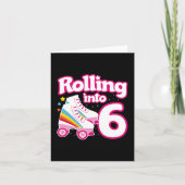 6e verjaardag rolschaatsen 6 jaar oud Schaats Kaart (Voorkant)