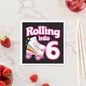 6e verjaardag rolschaatsen 6 jaar oud Schaats Servet (Insitu)