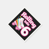 6e verjaardag rolschaatsen 6 jaar oud Schaats Servet (Hoek)