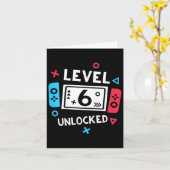 6e Verjaardag Shirt Jongen Niveau 6 Ontgrendeld Vi Kaart (Gele Bloem)
