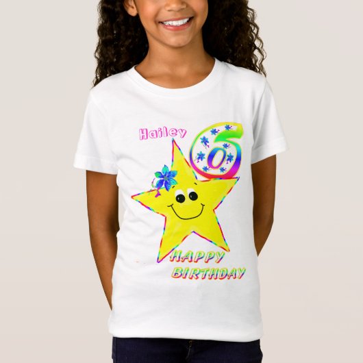 6e verjaardag Shirt sterren (Voorkant)