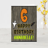 6e verjaardag: Spooky Halloween Thema + aangepaste Kaart (Gele Bloem)