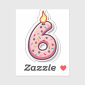 6e verjaardag Sticker (Vel)