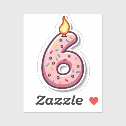 6e verjaardag Sticker (Vel)