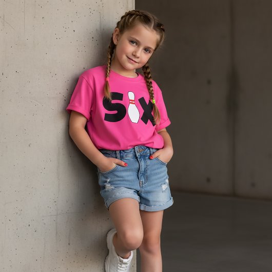 6e verjaardag T-shirt voor kinderen bowling Leefti