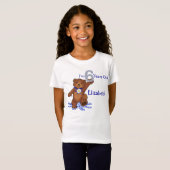 6e verjaardag Teddy Bear voor meisje T-shirt (Voorkant volledig)