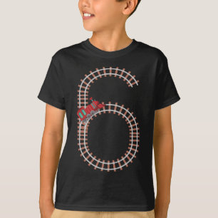 6e verjaardag trein spoorweg thema 6 jaar oude jon t-shirt