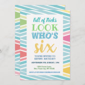 6e verjaardag uitnodiging Gezegden (Voorkant / Achterkant)