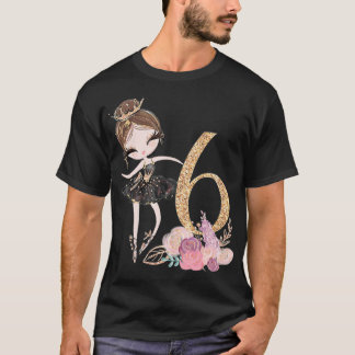 6e verjaardag van de Ballerina Dancer Ballet Swan T-shirt