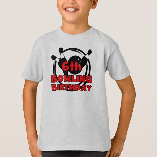 6e verjaardag van de Bowling T-shirt (Voorkant)