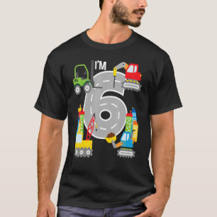 6e verjaardag van de geboorte Ik ben 6 jaar oude v T-shirt