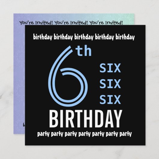 6e verjaardag van de Gematigde Blauw en Zwarte G20 Kaart (Voorkant / Achterkant)