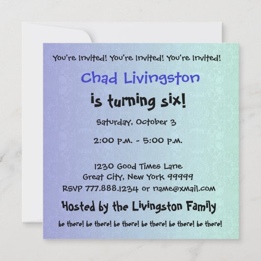 6e verjaardag van de Gematigde Blauw en Zwarte G20 Kaart (Achterkant)