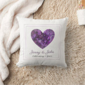 6e verjaardag van de ijzerbruiloft paars hart kussen (Deken)