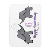 6e verjaardag van de ijzerbruiloft schattige olifa magneet (Verticaal)