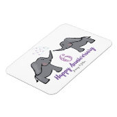 6e verjaardag van de ijzerbruiloft schattige olifa magneet (Linkerzijde)