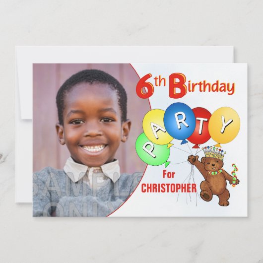 6e verjaardag van de Koninklijke Teddy Bear Kaart (Voorkant)