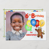 6e verjaardag van de Koninklijke Teddy Bear Kaart (Voorkant / Achterkant)