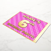 6e verjaardag van de opstand - vuurroze harten en  folie uitnodiging (Gedraaid)