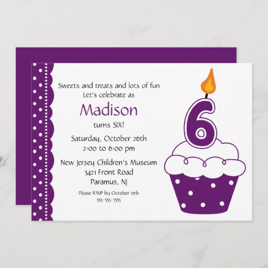 6e verjaardag van de uitnodiging tot het indienen (Voorkant / Achterkant)