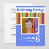 6e verjaardag van de uitnodigingen van de Partij v (Voorkant / Achterkant)