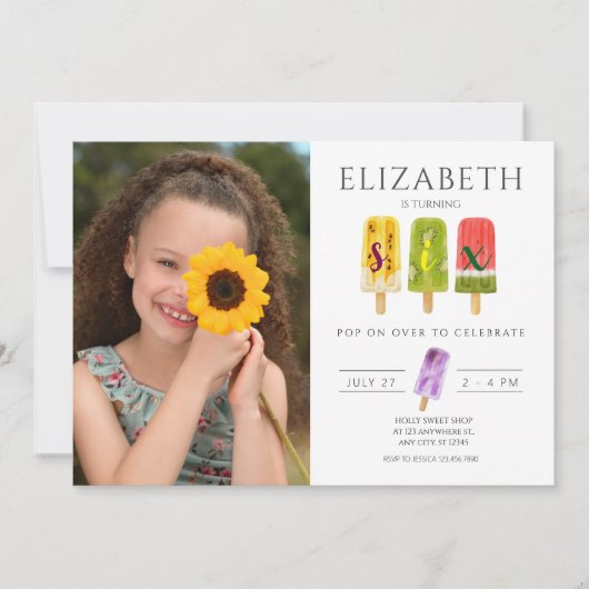 6e verjaardag van de zomerpapegaai kaart (Voorkant)