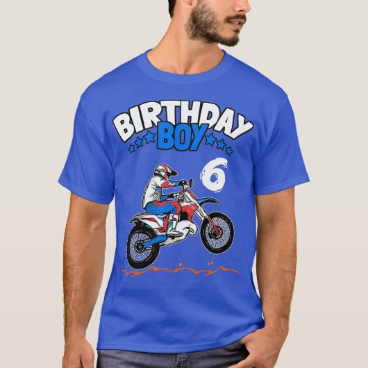6e verjaardag van het kind Dirt Bike Kinderen 6 ja T-shirt (Voorkant)