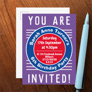 6e verjaardag van het kind uitnodiging briefkaart