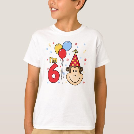 6e verjaardag van het Monkey Face T-shirt (Voorkant)