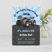 6e verjaardag van het Monster Truck Kaart (Staand voorkant)
