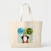 6e verjaardag van Penguin Grote Tote Bag (Voorkant)