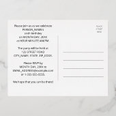 6e verjaardag: Vet, kleurrijk vuurwerk Folie Uitnodiging Briefkaart (Achterkant)