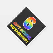 6e verjaardag: Vet, Vun, eenvoudig, regenboog 6 Servet (Hoek)